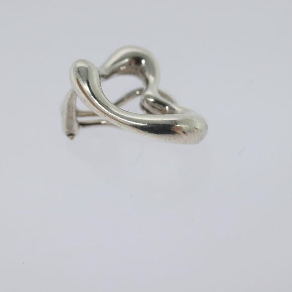 TIFFANY&Co. Open Heart Earring Ag925 Silver Auth 114149
