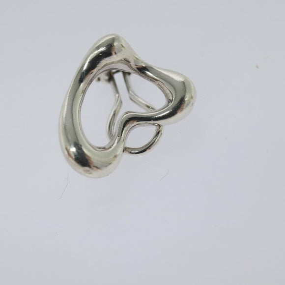 TIFFANY&Co. Open Heart Earring Ag925 Silver Auth 114149