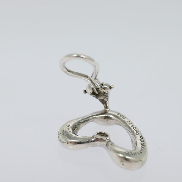 TIFFANY&Co. Open Heart Earring Ag925 Silver Auth 114149