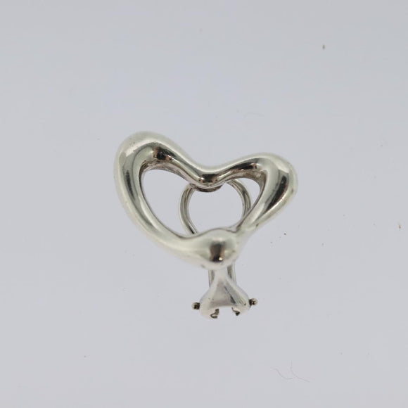 TIFFANY&Co. Open Heart Earring Ag925 Silver Auth 114149