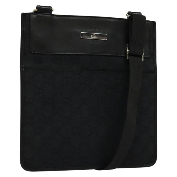 GUCCI GG Canvas Shoulder Bag Black 019 0348 Auth 114185