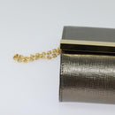 FENDI Chain Shoulder Bag Leather Gold Tone Auth 114194-10