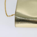 FENDI Chain Shoulder Bag Leather Gold Tone Auth 114194-12
