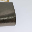 FENDI Chain Shoulder Bag Leather Gold Tone Auth 114194-13