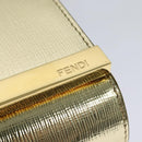 FENDI Chain Shoulder Bag Leather Gold Tone Auth 114194-14