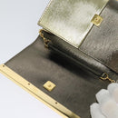 FENDI Chain Shoulder Bag Leather Gold Tone Auth 114194-15