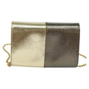 FENDI Chain Shoulder Bag Leather Gold Tone Auth 114194-3