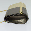 FENDI Chain Shoulder Bag Leather Gold Tone Auth 114194-4