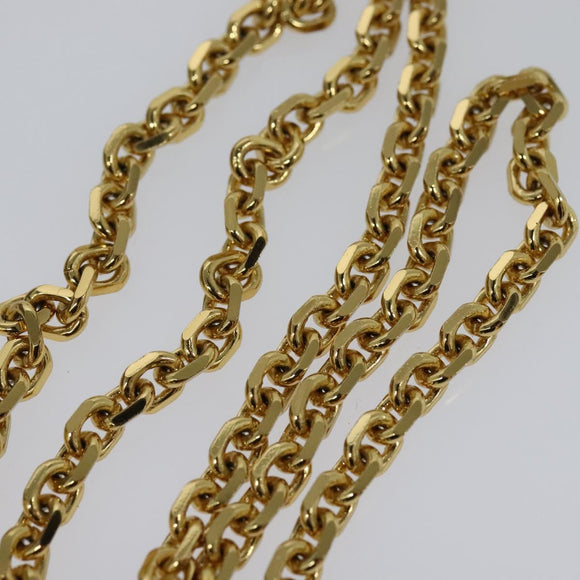 FENDI Chain Shoulder Bag Leather Gold Tone Auth 114194