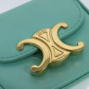 CELINE Triomphe Mini Claude Shoulder Bag Leather Light Blue Auth 114195AV-9