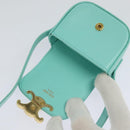 CELINE Triomphe Mini Claude Shoulder Bag Leather Light Blue Auth 114195AV-10