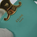 CELINE Triomphe Mini Claude Shoulder Bag Leather Light Blue Auth 114195AV-11