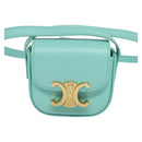 CELINE Triomphe Mini Claude Shoulder Bag Leather Light Blue Auth 114195AV-13