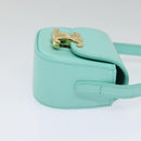 CELINE Triomphe Mini Claude Shoulder Bag Leather Light Blue Auth 114195AV-4