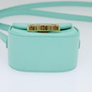 CELINE Triomphe Mini Claude Shoulder Bag Leather Light Blue Auth 114195AV-5