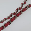 CHANEL Wicker Vanity Chain Shoulder Bag Rattan 2way Pink Silver CC Auth 114200AM-9