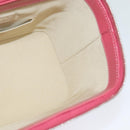 CHANEL Wicker Vanity Chain Shoulder Bag Rattan 2way Pink Silver CC Auth 114200AM-24