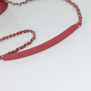 CHANEL Wicker Vanity Chain Shoulder Bag Rattan 2way Pink Silver CC Auth 114200AM-8