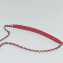 CHANEL Wicker Vanity Chain Shoulder Bag Rattan 2way Pink Silver CC Auth 114201AM-15