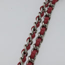 CHANEL Wicker Vanity Chain Shoulder Bag Rattan 2way Pink Silver CC Auth 114201AM-16