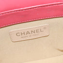 CHANEL Wicker Vanity Chain Shoulder Bag Rattan 2way Pink Silver CC Auth 114201SAM-22