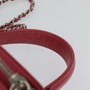CHANEL Wicker Vanity Chain Shoulder Bag Rattan 2way Pink Silver CC Auth 114201AM-7