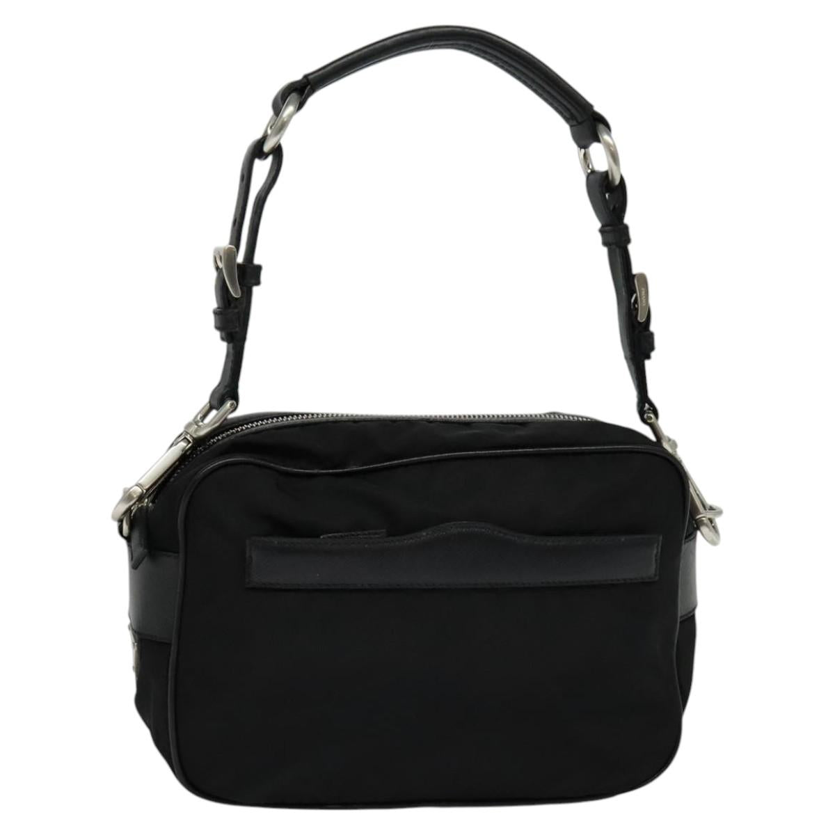 PRADA Shoulder Bag Nylon Black Auth 114205