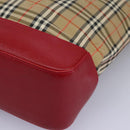 BURBERRY Nova Check Tote Bag Canvas Beige Auth 114210-14