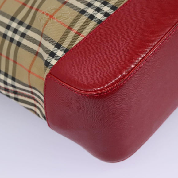 BURBERRY Nova Check Tote Bag Canvas Beige Auth 114210