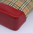 BURBERRY Nova Check Tote Bag Canvas Beige Auth 114210-16