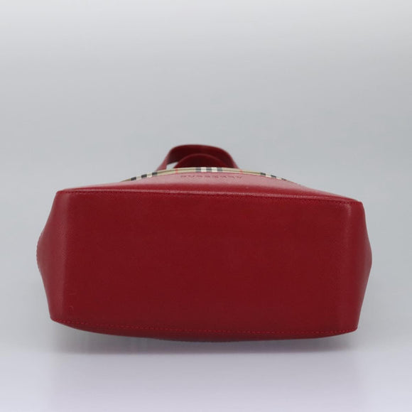 BURBERRY Nova Check Tote Bag Canvas Beige Auth 114210