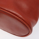 LOEWE Velazquez Vanity Hand Bag Leather Metal Red Gold Auth 114213-9