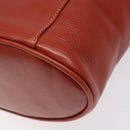 LOEWE Velazquez Vanity Hand Bag Leather Metal Red Gold Auth 114213-15