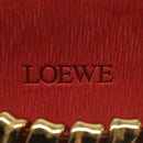 LOEWE Velazquez Vanity Hand Bag Leather Metal Red Gold Auth 114213-17