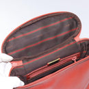 LOEWE Velazquez Vanity Hand Bag Leather Metal Red Gold Auth 114213-11