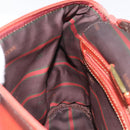 LOEWE Velazquez Vanity Hand Bag Leather Metal Red Gold Auth 114213-20