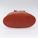 LOEWE Velazquez Vanity Hand Bag Leather Metal Red Gold Auth 114213-5