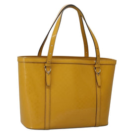 GUCCI Micro GG Canvas Hand Bag Patent leather Yellow 336776 Auth 114217