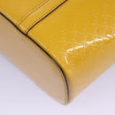 GUCCI Micro GG Canvas Hand Bag Patent leather Yellow 336776 Auth 114217-11