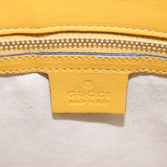 GUCCI Micro GG Canvas Hand Bag Patent leather Yellow 336776 Auth 114217