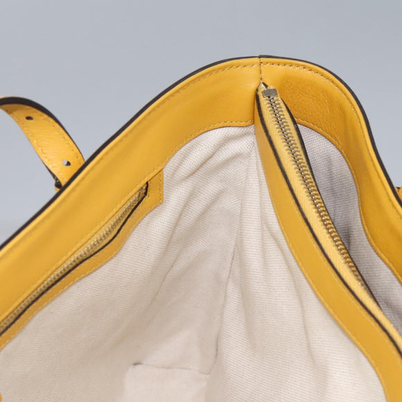 GUCCI Micro GG Canvas Hand Bag Patent leather Yellow 336776 Auth 114217