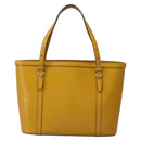 GUCCI Micro GG Canvas Hand Bag Patent leather Yellow 336776 Auth 114217-2