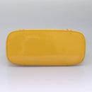 GUCCI Micro GG Canvas Hand Bag Patent leather Yellow 336776 Auth 114217-9