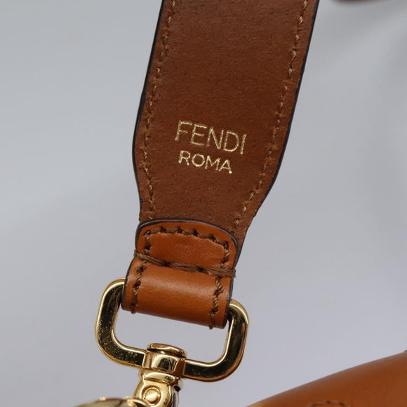 FENDI Zucca Canvas Shoulder Bag Orange Auth 114244V