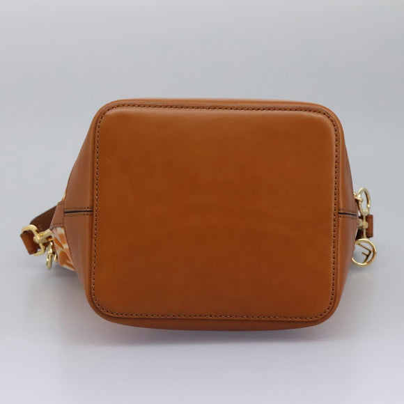 FENDI Zucca Canvas Shoulder Bag Orange Auth 114244V