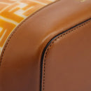 FENDI Zucca Canvas Shoulder Bag Orange Auth 114244V-13