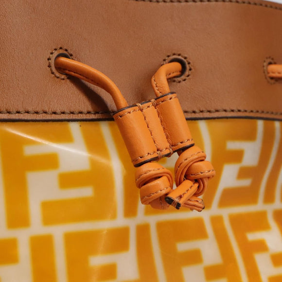 FENDI Zucca Canvas Shoulder Bag Orange Auth 114244V