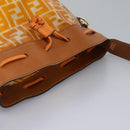 FENDI Zucca Canvas Shoulder Bag Orange Auth 114244V-6