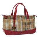 BURBERRY Nova Check Hand Bag Canvas Beige Auth 114246-1