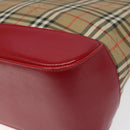 BURBERRY Nova Check Hand Bag Canvas Beige Auth 114246-12
